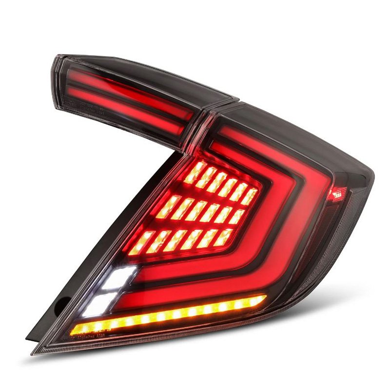 AlphaRex | Prismatic LED Taillights Black Red - Civic 1.5T / 2.0L 2016-2021