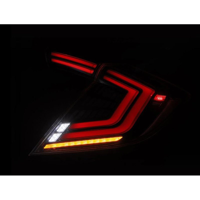 AlphaRex | Prismatic LED Taillights Black Red - Civic 1.5T / 2.0L 2016-2021