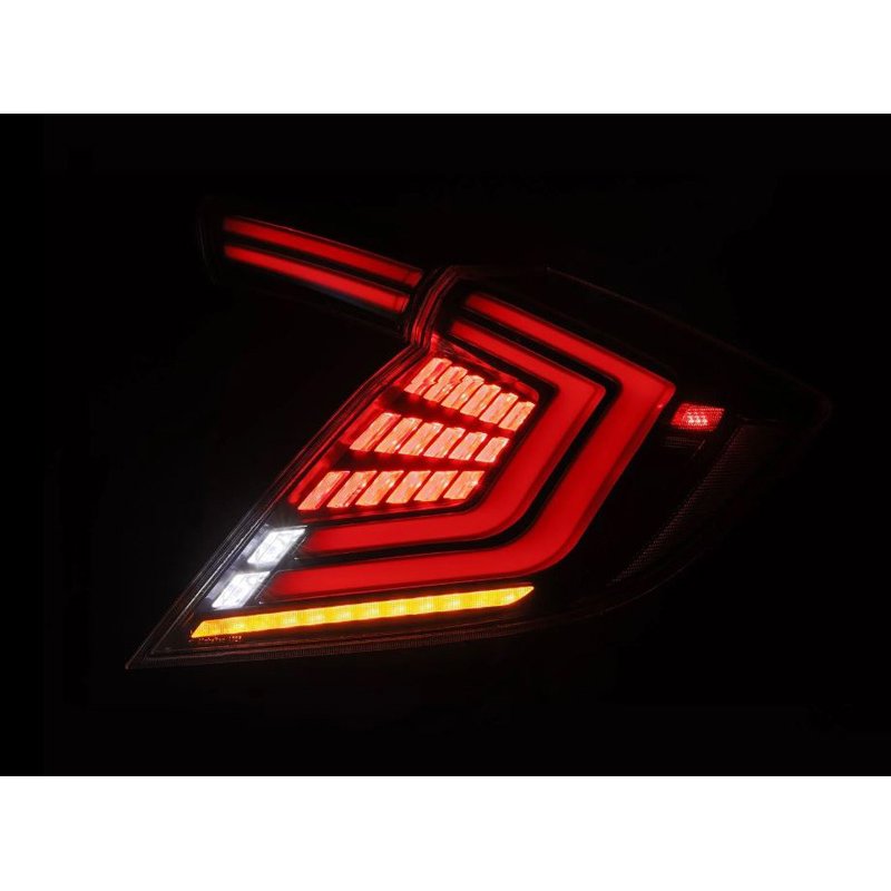 AlphaRex | Prismatic LED Taillights Black Red - Civic 1.5T / 2.0L 2016-2021
