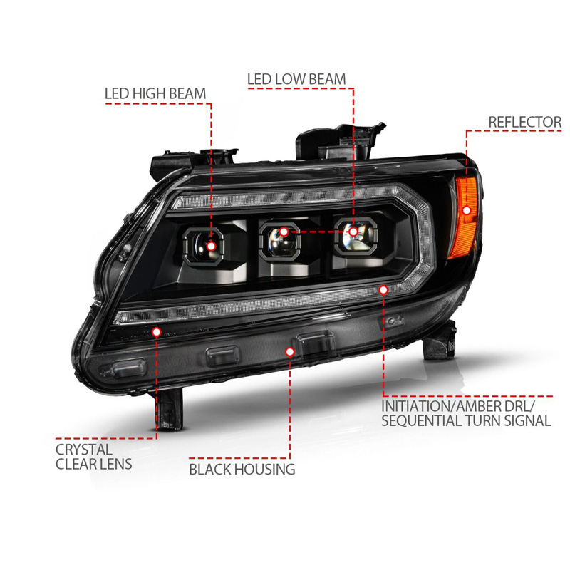 Anzo USA | LED Projector Headlight - Colorado 2.5L / 2.8L / 3.6L 2015-2022