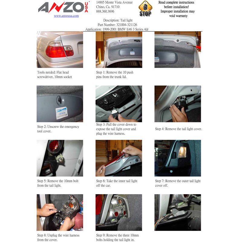 Anzo USA | Tail Light Assembly - BMW 1999-2001