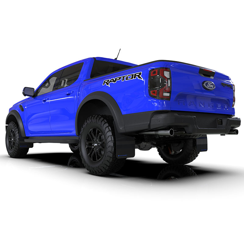 RallyArmor | Black UR Mud Flap Blue Logo - Ranger Raptor 2024-2025