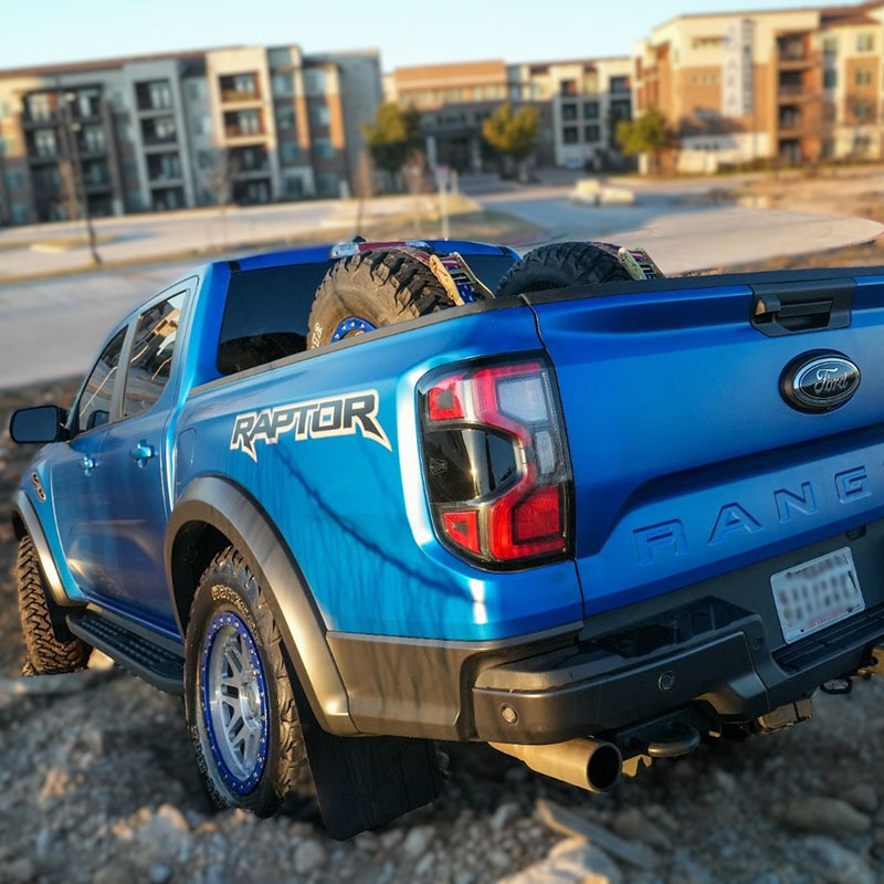 RallyArmor | Black UR Mud Flap Metallic Black Logo - Ranger Raptor 2024-2025