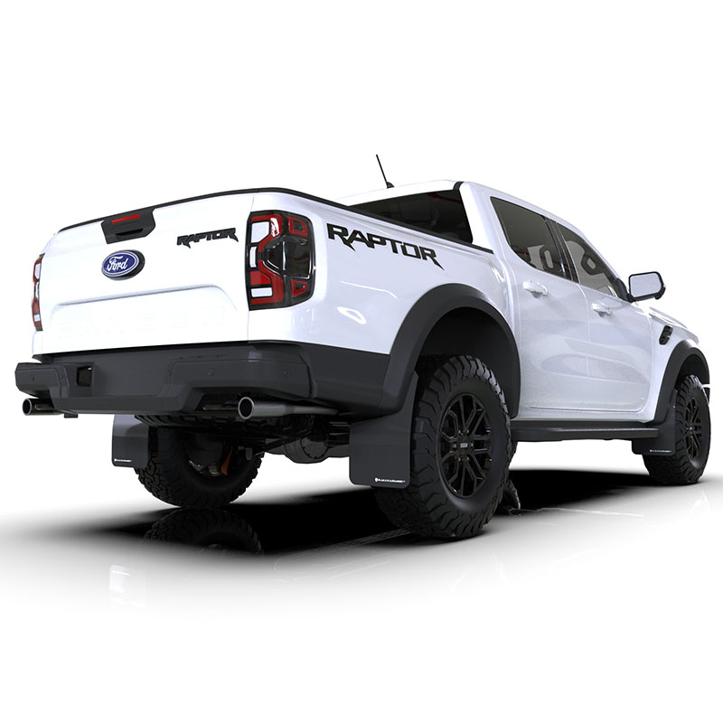 RallyArmor | Black UR Mud Flap White Logo - Ranger Raptor 2024-2025