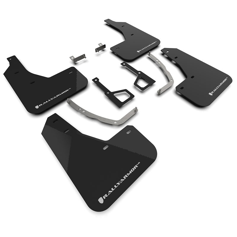 RallyArmor | Black UR Mud Flap White Logo - Ioniq 5 XRT 2025