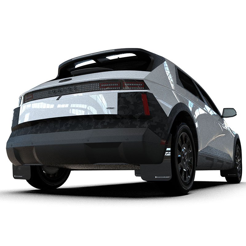 RallyArmor | Black UR Mud Flap White Logo - Ioniq 5 XRT 2025