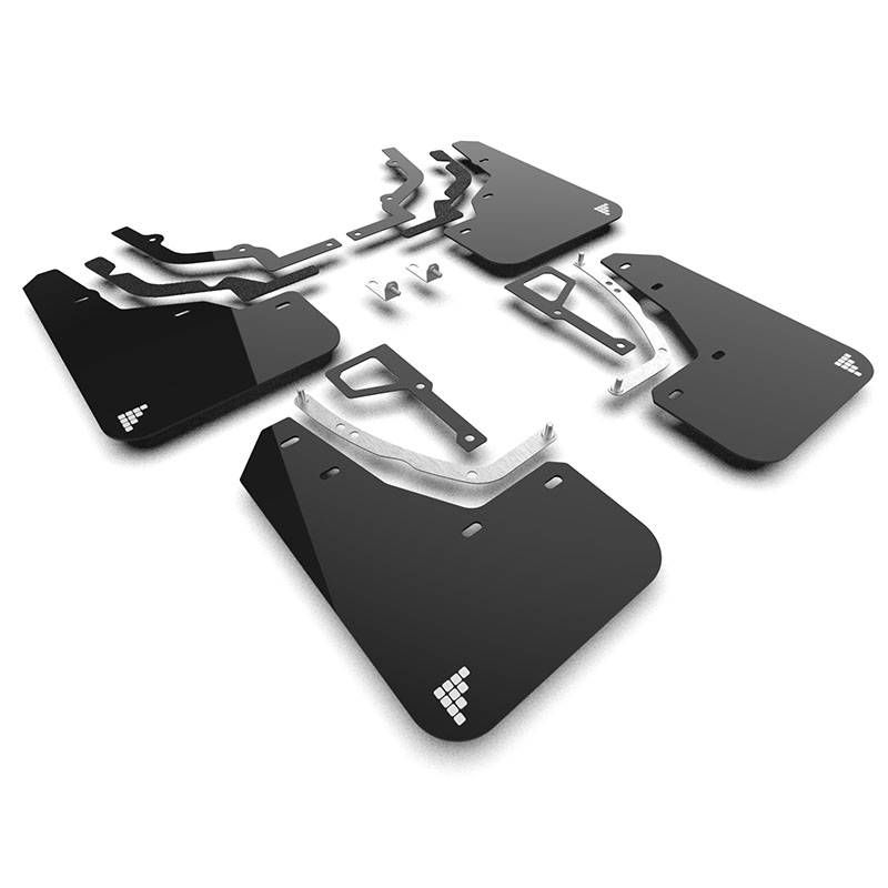 RallyArmor | Black UR Mud Flap Silver Battery Logo - Ioniq 5 N 2025
