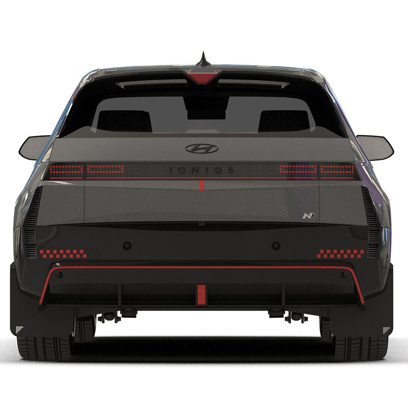 RallyArmor | Black UR Mud Flap Silver Battery Logo - Ioniq 5 N 2025