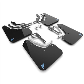 RallyArmor | Black UR Mud Flap Light Blue Battery Logo - Ioniq 5 N 2025
