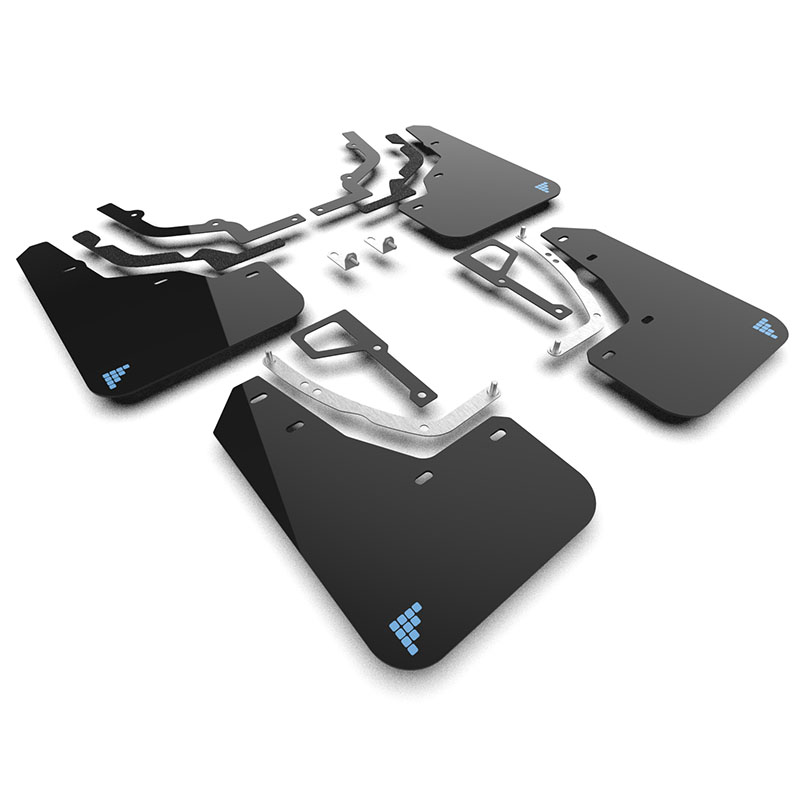 RallyArmor | Black UR Mud Flap Light Blue Battery Logo - Ioniq 5 N 2025