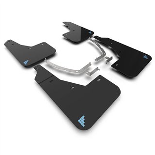 RallyArmor | Black UR Mud Flap Light Blue Battery Logo - Ioniq 5 2022-2024