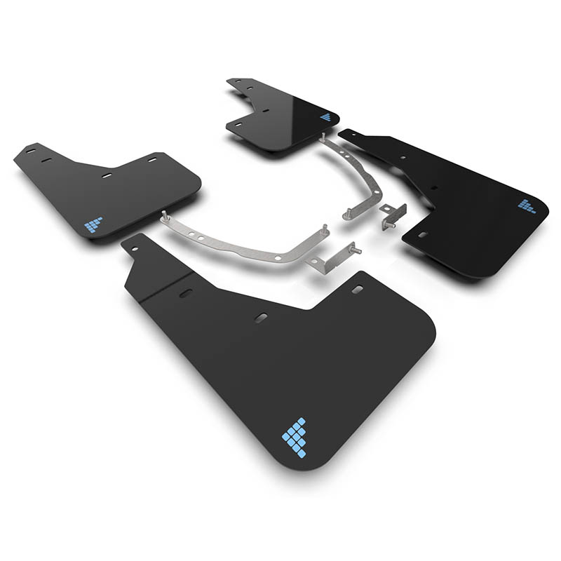 RallyArmor | Black UR Mud Flap Light Blue Battery Logo - Ioniq 5 2022-2024