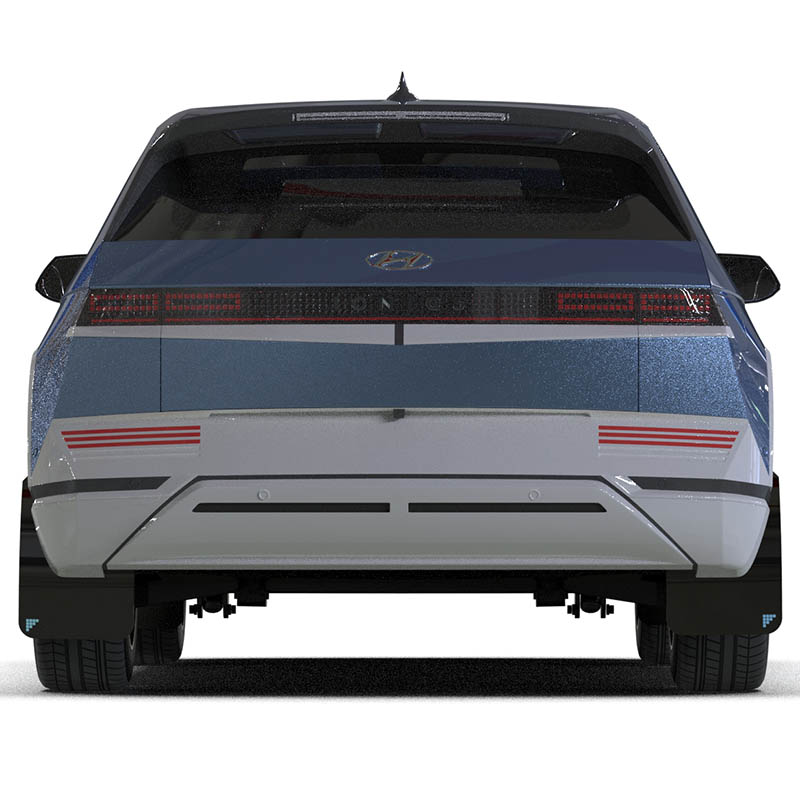 RallyArmor | Black UR Mud Flap Light Blue Battery Logo - Ioniq 5 2022-2024