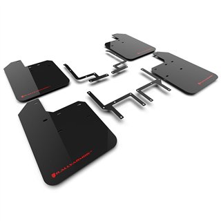 RallyArmor | Black UR Mud Flap Red Logo - Wrangler JL / 4xe Rubicon 2018-2025