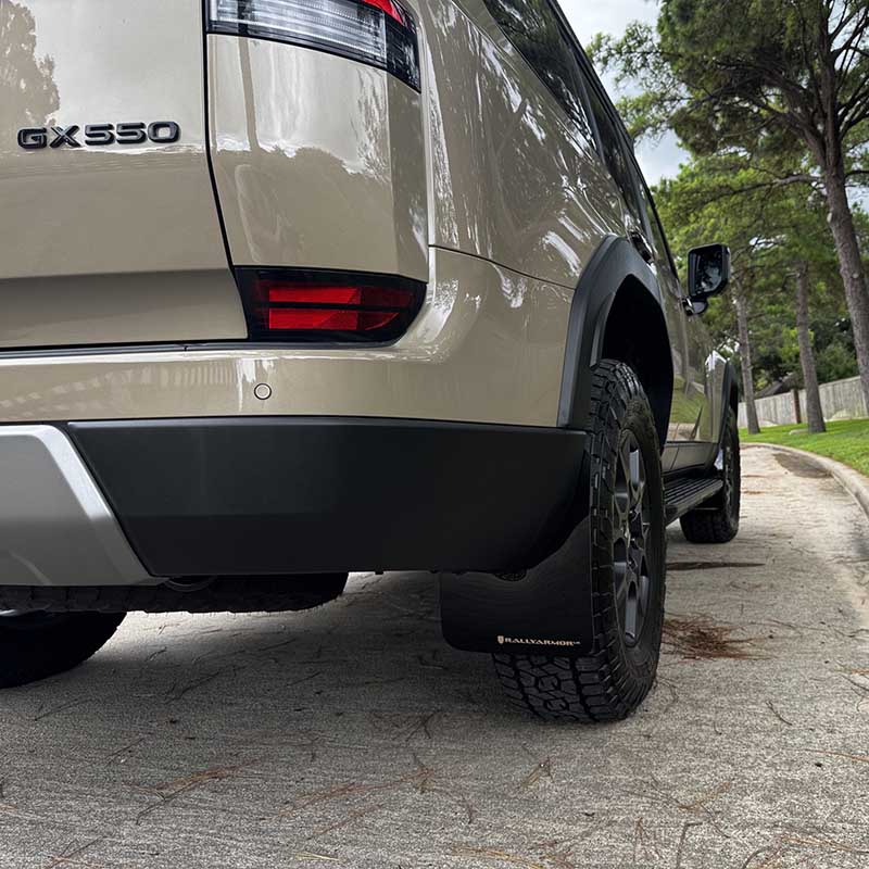 RallyArmor | Black UR Mud Flap Metallic Black Logo - GX550 Overtrail 2024-2025