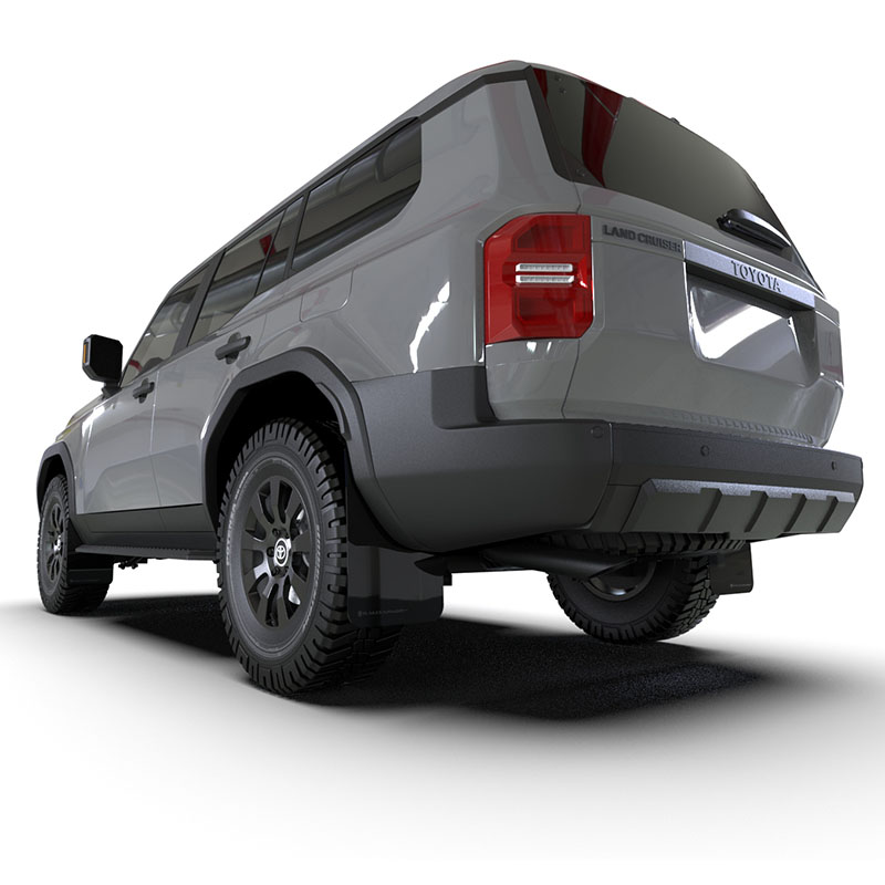 RallyArmor | Black UR Mud Flap Dark Grey Logo - Land Cruiser 2024-2025