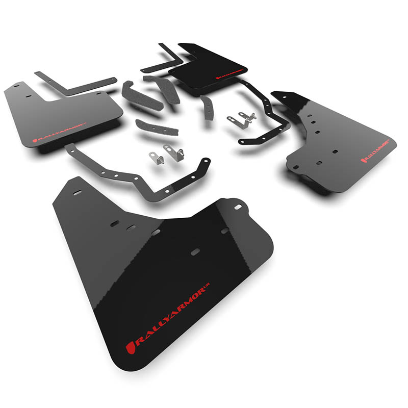 RallyArmor | Black UR Mud Flap Red Logo - 4Runner TRD Off-Road / Trailhunter 2025