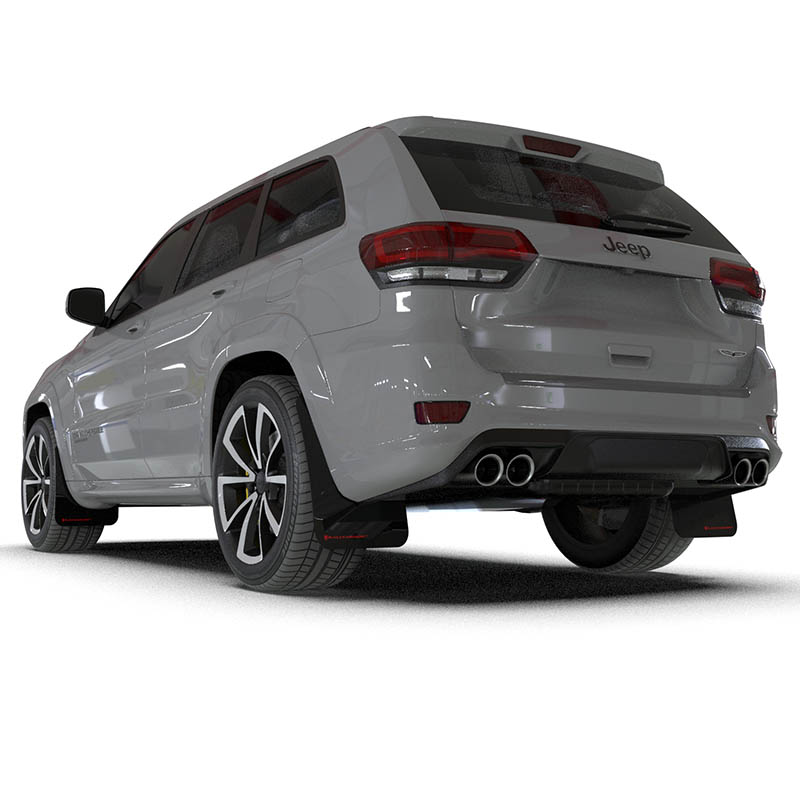 RallyArmor | Black UR Mud Flap Red Logo - Grand Cherokee SRT Trackhawk 2018-2021