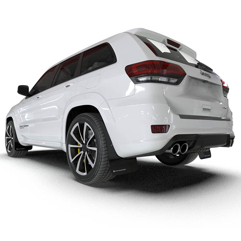 RallyArmor | Black UR Mud Flap White Logo - Grand Cherokee SRT Trackhawk 2018-2021