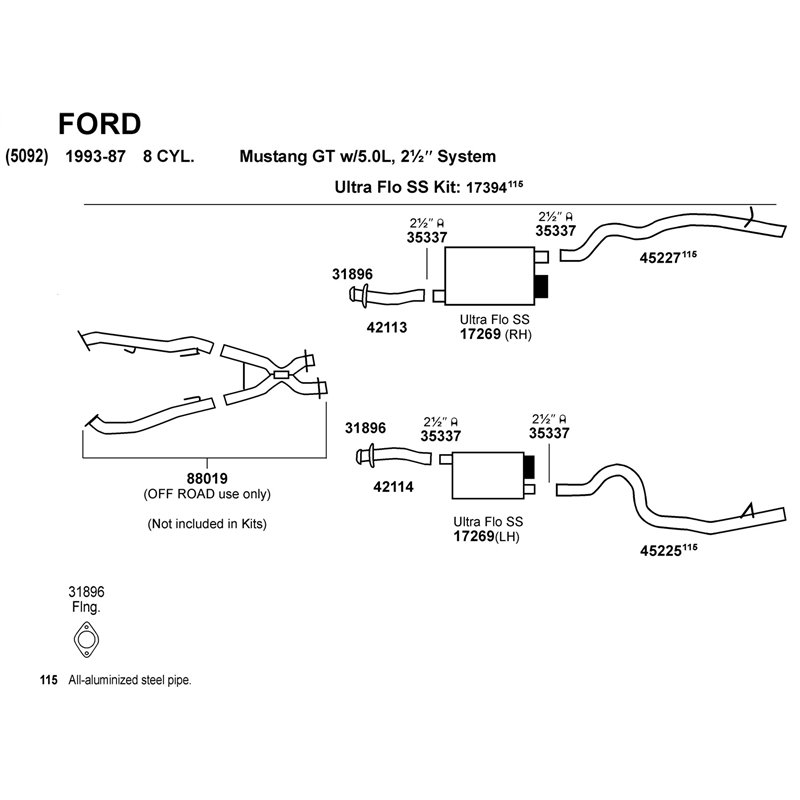 Dynomax | DynoMax Ultra-Flo Welded Muffler - Mustang / Wrangler (JK) 3.8L / 3.6L 1994-2018