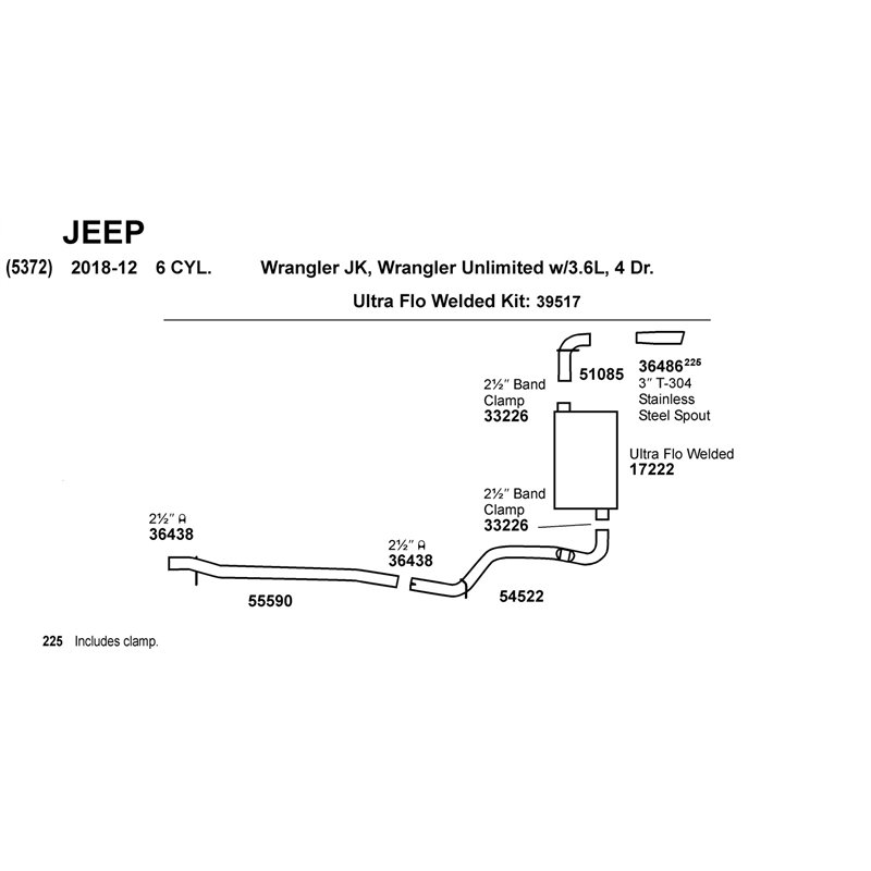 Dynomax | DynoMax Ultra-Flo Welded Muffler - Mustang / Wrangler (JK) 3.8L / 3.6L 1994-2018