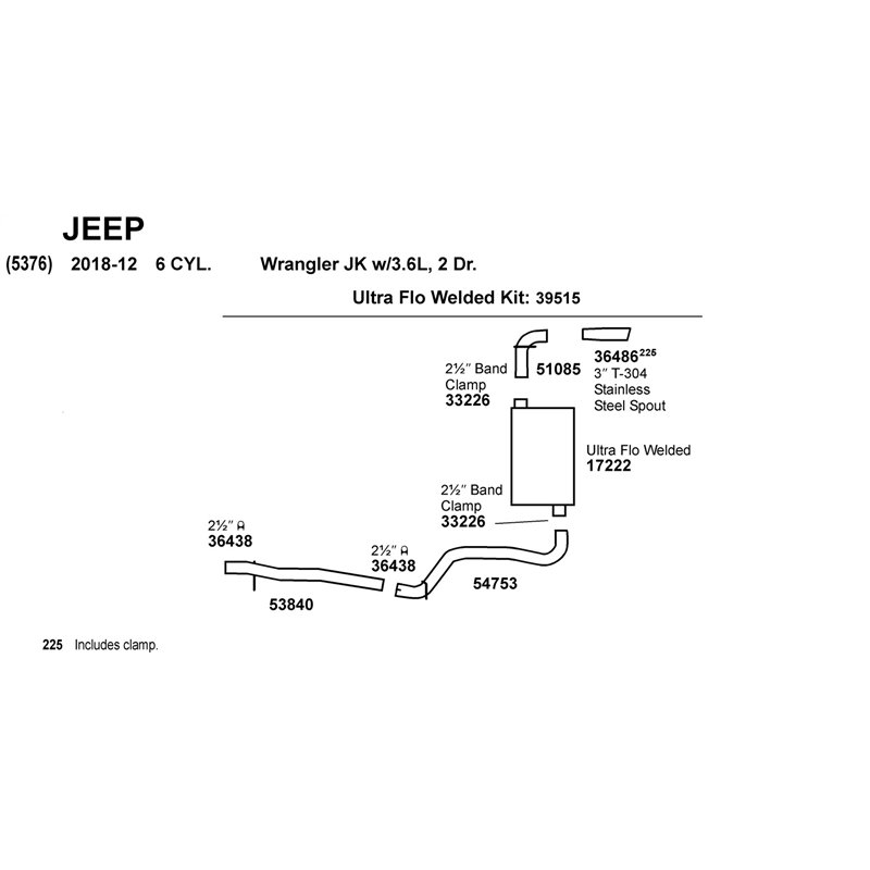 Dynomax | DynoMax Ultra-Flo Welded Muffler - Mustang / Wrangler (JK) 3.8L / 3.6L 1994-2018