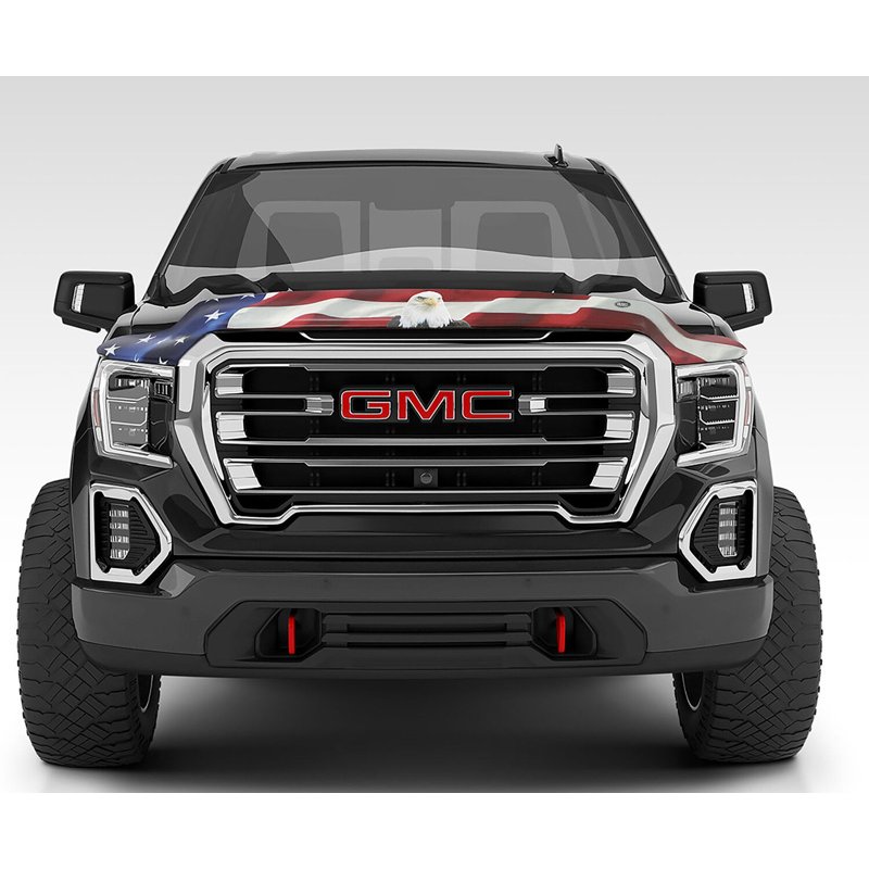 Husky Liners | Eagle American Flag Bug Shield Hood Protector - Sierra 2500 HD / 3500 HD 6.0L / 6.6L 2015-2019
