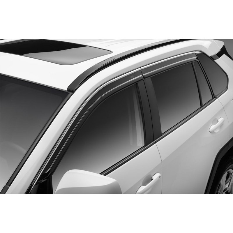Husky Liners | Low Profile Ventvisor Deflector Smoke with Chrome Trim Outside Mount 4 pc. - RAV4 2.5L 2019-2025
