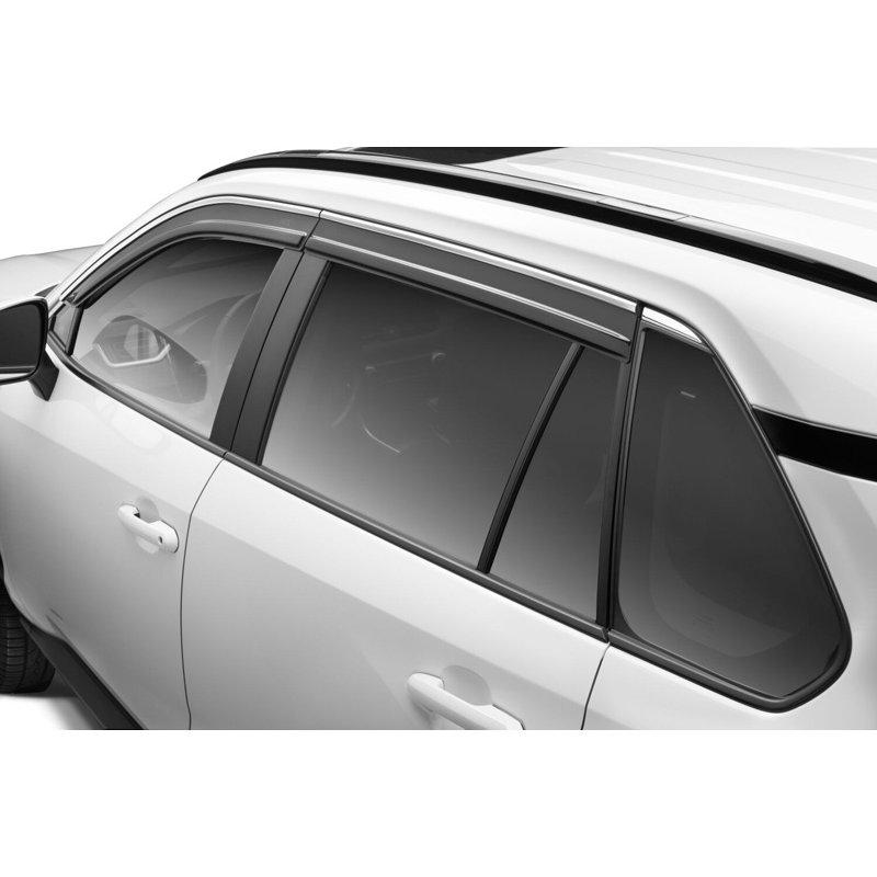Husky Liners | Low Profile Ventvisor Deflector Smoke with Chrome Trim Outside Mount 4 pc. - RAV4 2.5L 2019-2025