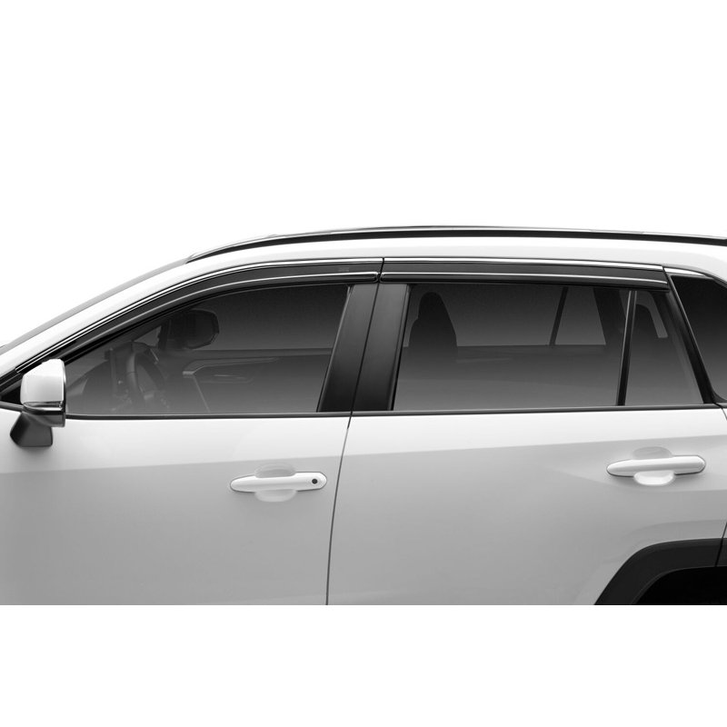 Husky Liners | Low Profile Ventvisor Deflector Smoke with Chrome Trim Outside Mount 4 pc. - RAV4 2.5L 2019-2025