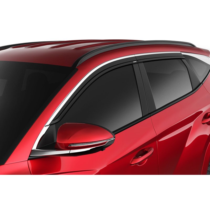 Husky Liners | Low Profile Ventvisor Deflector Smoke with Chrome Trim Outside Mount 4 pc. - Tucson 1.6T / 2.5L 2022-2023