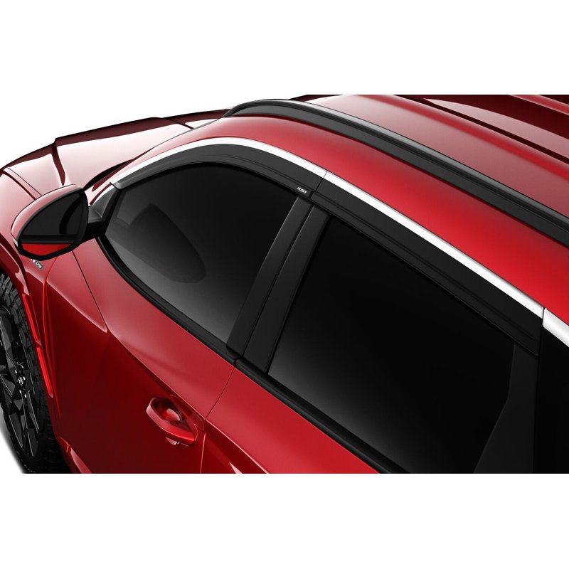 Husky Liners | Low Profile Ventvisor Deflector Smoke with Chrome Trim Outside Mount 4 pc. - Tucson 1.6T / 2.5L 2022-2023