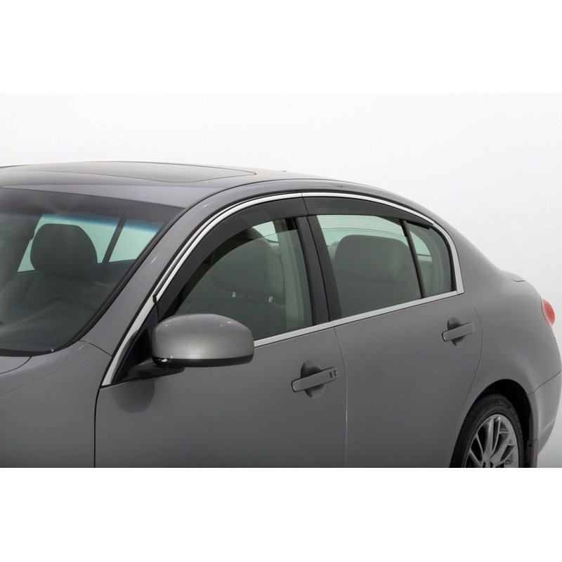 Husky Liners | Low Profile Ventvisor Deflector Smoke with Chrome Trim Outside Mount 6 pc. - CR-V 2.4L 2007-2011