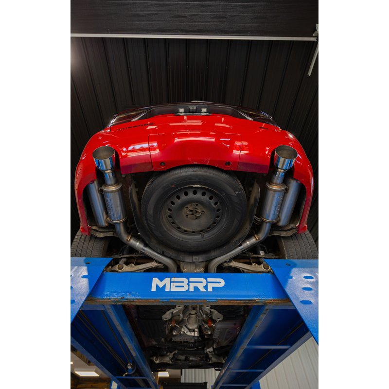 MBRP | MBRP 3in Cat-Back, Dual Rear Exit, T304, CF Tips, Street - Durango 3.6L / 5.7L 2011-2025