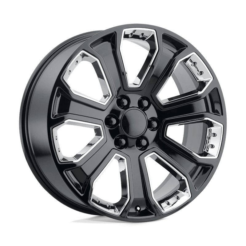 Performance Replicas | PR113 22x9.0 ET24 - GLOSS BLACK W/ CHROME ACCENTS