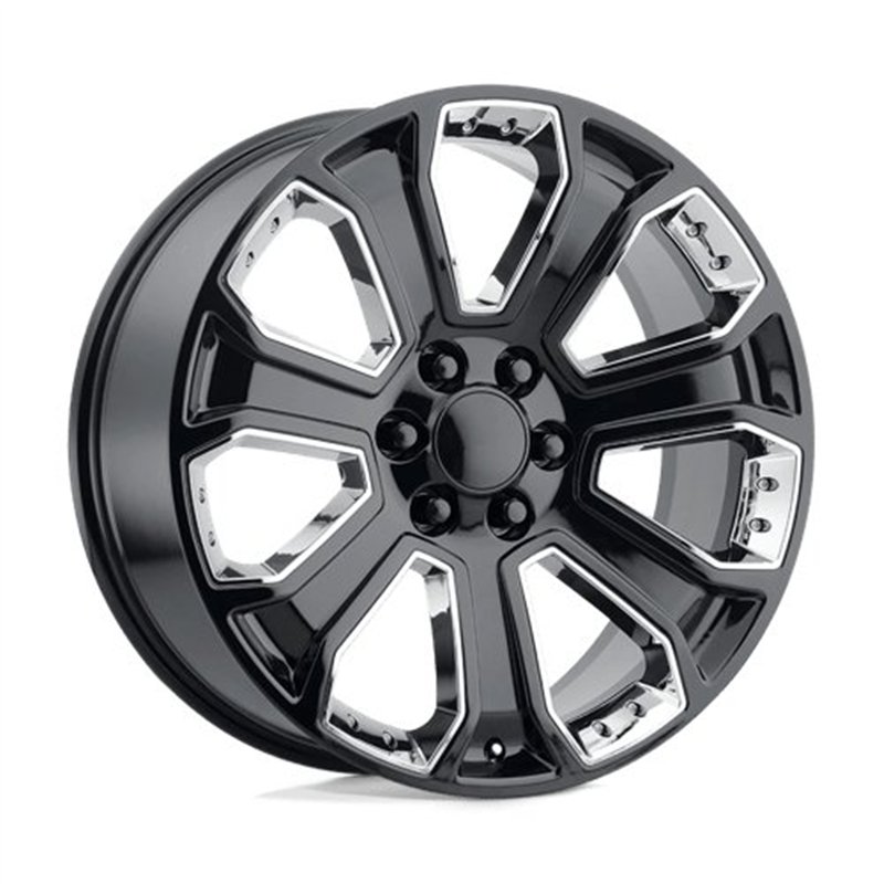Performance Replicas | PR113 22x9.0 ET24 - GLOSS BLACK W/ CHROME ACCENTS
