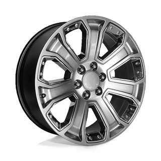 Performance Replicas | PR113 22x9.0 ET24 - HYPER SILVER DARK W/ CHROME ACCENTS