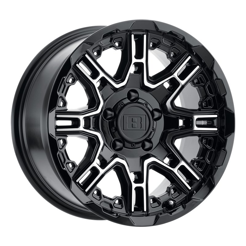 Level 8 | SLINGSHOT 16x8.5 ET-10 - GLOSS BLACK W/ MACHINED FACE