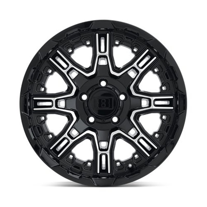 Level 8 | SLINGSHOT 16x8.5 ET-10 - GLOSS BLACK W/ MACHINED FACE