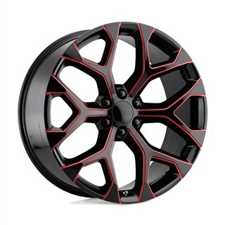 Performance Replicas | PR176 20x9.0 ET24 - GLOSS BLACK RED MILLED