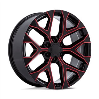 Performance Replicas | PR177 20x9.0 ET24 - GLOSS BLACK RED MILLED