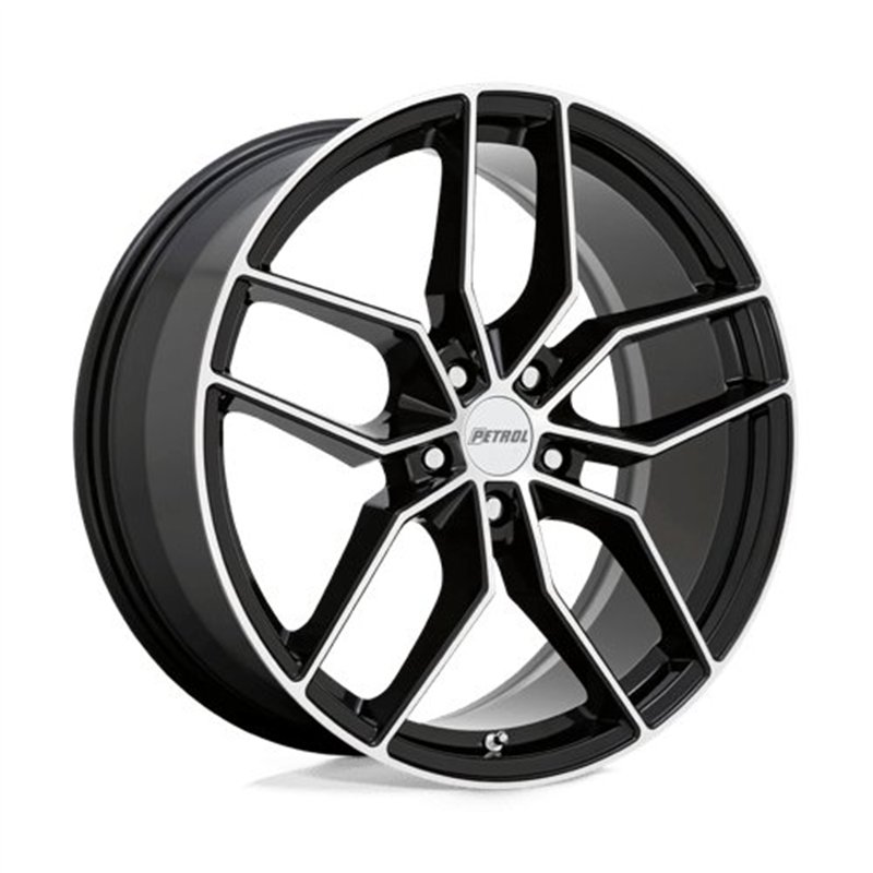 Petrol | P5C 17x8.0 ET40 - GLOSS BLACK W/ MACHINED FACE
