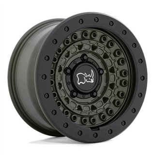 Black Rhino Hard Alloys | BARRICADE 17x8.5 ET-18 - OLIVE DRAB GREEN W/ BLACK ROCK GUARD
