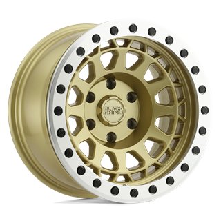 Black Rhino Hard Alloys | PRIMM BEADLOCK 17x8.5 ET-30 - MATTE GOLD WITH MACHINED RING