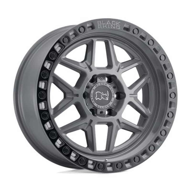 Black Rhino Hard Alloys | KELSO 17x9.0 ET0 - BATTLESHIP GRAY W/ BLACK RING