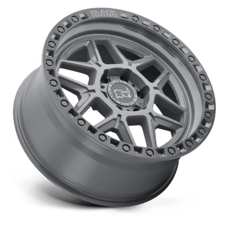 Black Rhino Hard Alloys | KELSO 17x9.0 ET0 - BATTLESHIP GRAY W/ BLACK RING