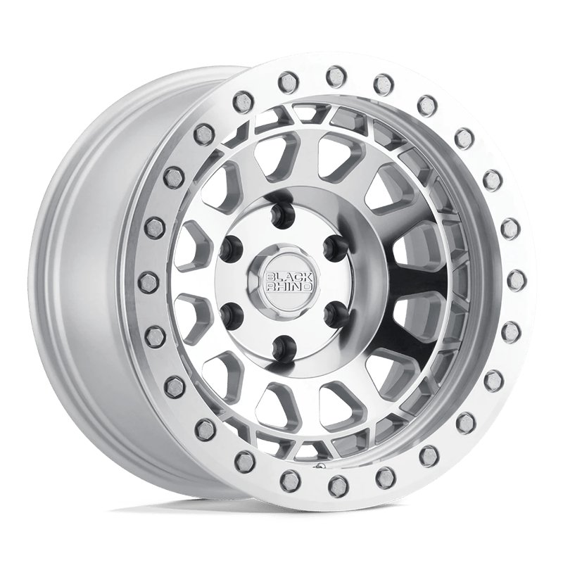 Black Rhino Hard Alloys | PRIMM 17x9.0 ET0 - SILVER WITH MIRROR FACE & MACHINED RING