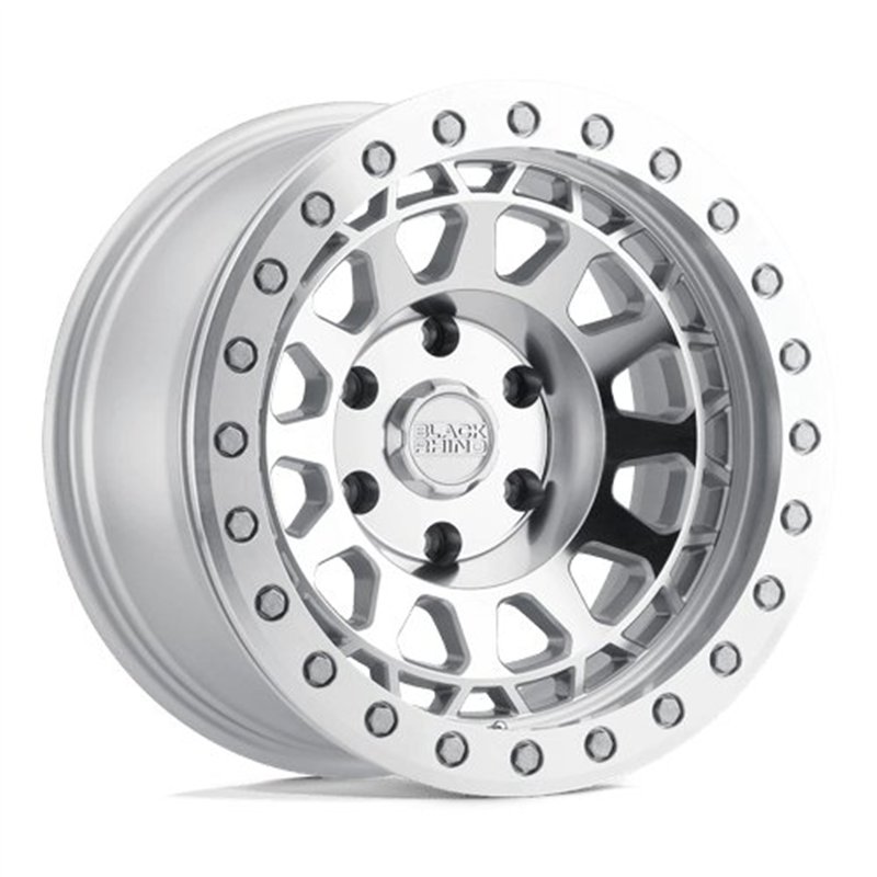 Black Rhino Hard Alloys | PRIMM 17x9.0 ET0 - SILVER WITH MIRROR FACE & MACHINED RING