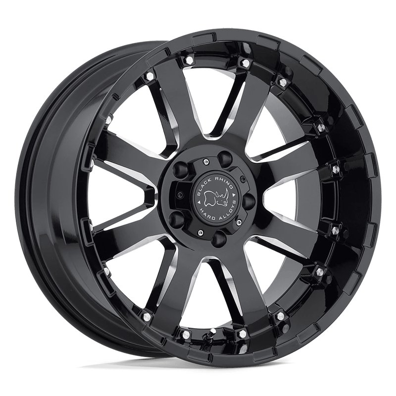 Black Rhino Hard Alloys | SIERRA 17x9.0 ET-12 - GLOSS BLACK W/ MILLED SPOKES