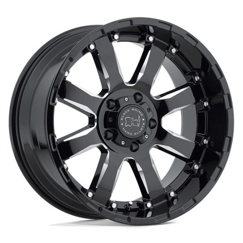 Black Rhino Hard Alloys | SIERRA 17x9.0 ET-12 - GLOSS BLACK W/ MILLED SPOKES